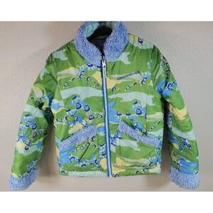 Obermeyer Kids Reversible Quilted Jacket Purple / Green | Approx 5–6Y